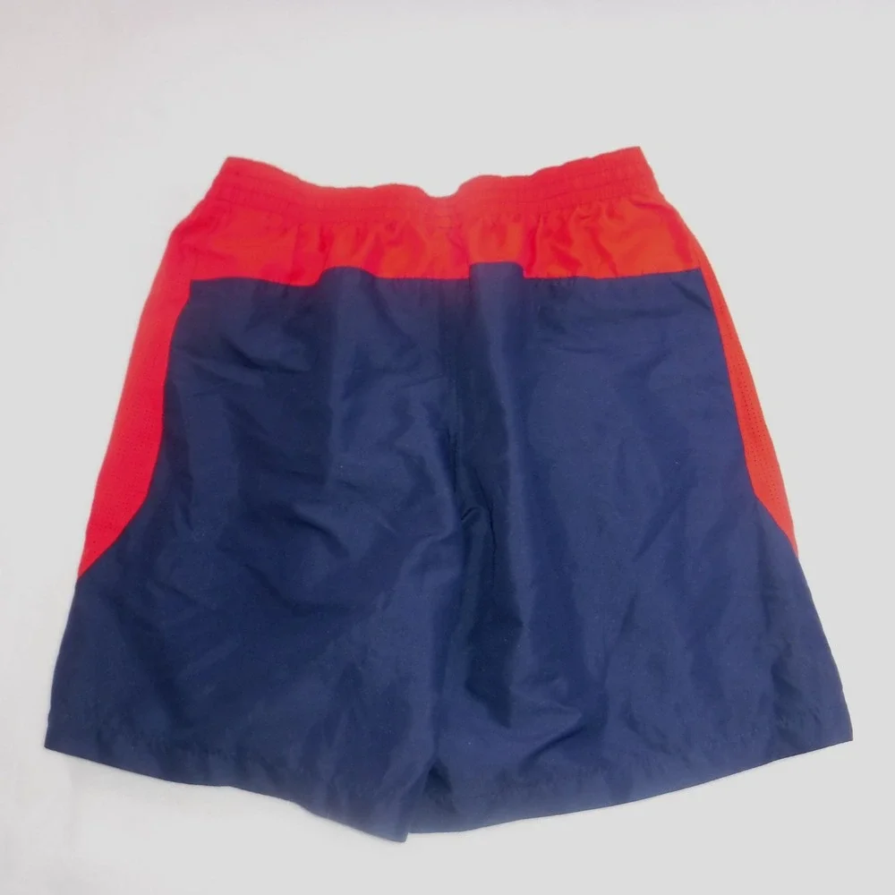Nike Mens XL Swim Trunks Navy Blue Red White Mesh Lined Athletic Shorts NESSC602